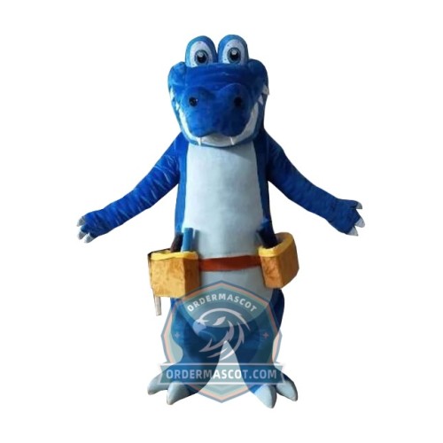 Blue Alligator Mascot Costume