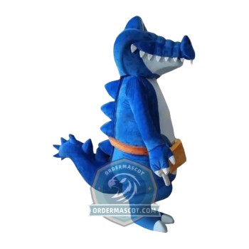 Blue Alligator Mascot Costume