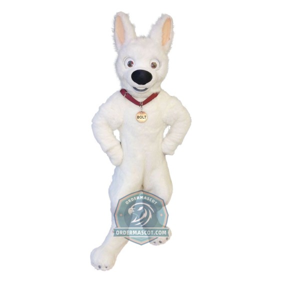 White German Shepherd Dog Mascot Costume