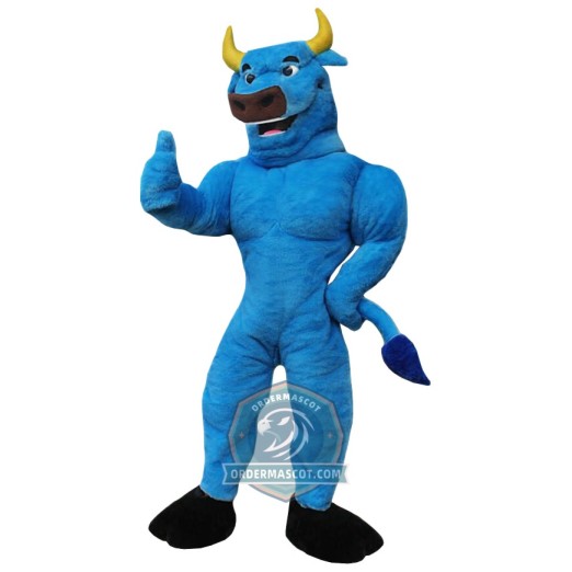 Blue Bull Mascot Costume