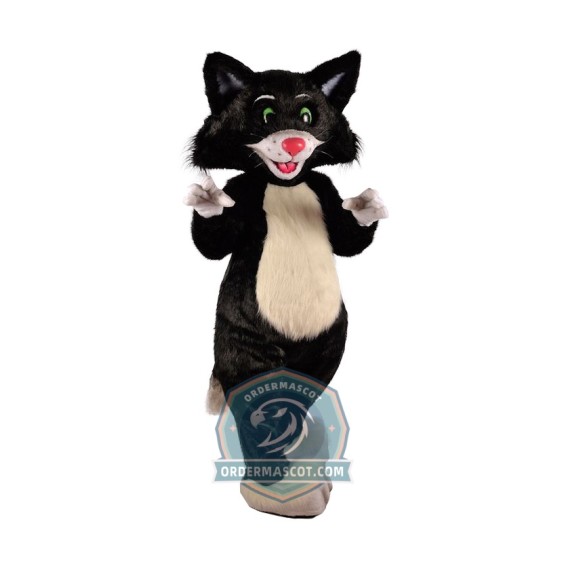 White & Black Cat Mascot Costume