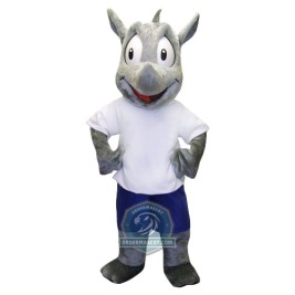 Happy Rhino Mascot Costume