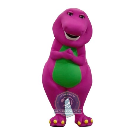 Happy Barney The Dinosaur Mascot Costume