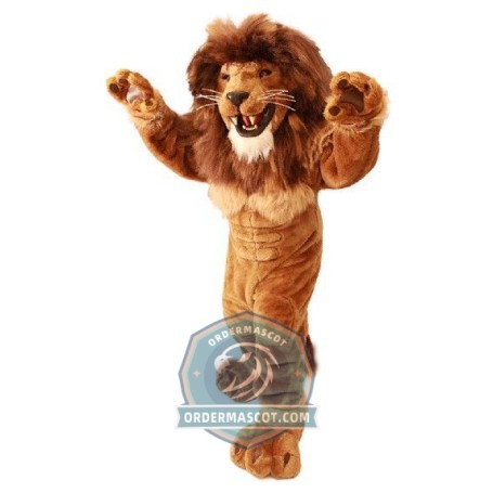 Realistic Adult Lion Mascot Costume 