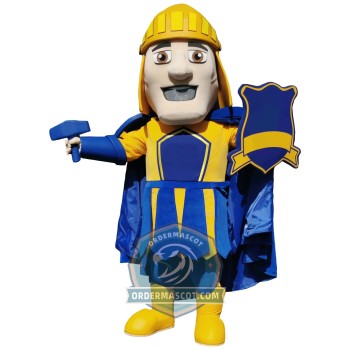 Blue & Yellow Spartan Warrior Mascot Costume