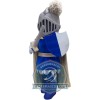 Grey & Blue Knight Mascot Costume
