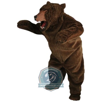 Realistic Fierce Bear Mascot Costume