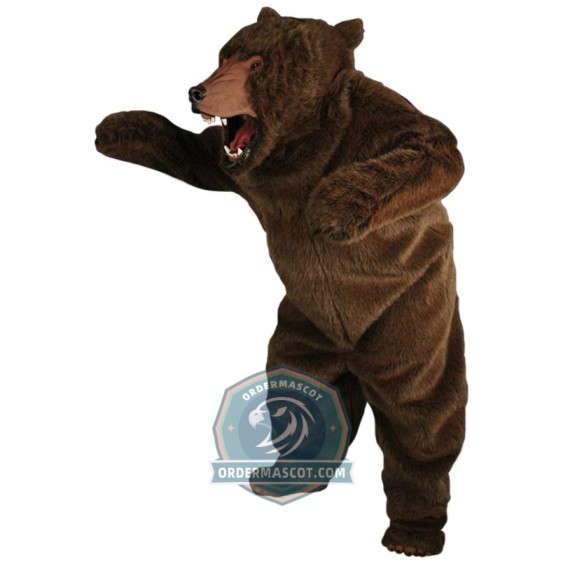 Realistic Fierce Bear Mascot Costume