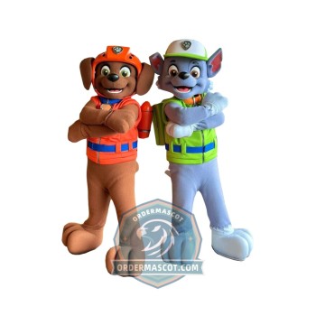  Rocky & Zuma Paw Patrol Mascot Costume