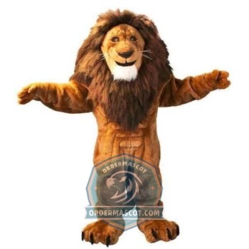 Power Muscular Lion Mascot Costume