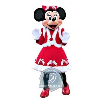 Deluxe Christmas Minnie Mascot Costume