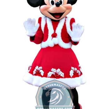 Deluxe Christmas Minnie Mascot Costume