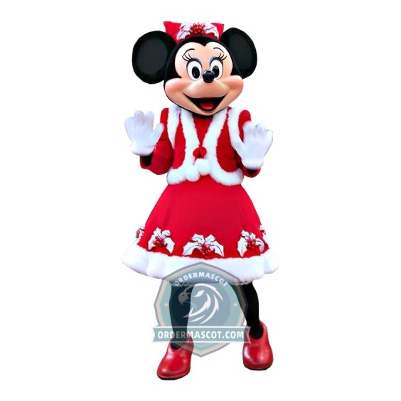 Deluxe Christmas Minnie Mascot Costume