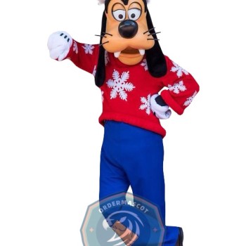 Deluxe Christmas Goofy Mascot Costume