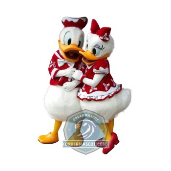 Christmas Donald Duck & Daisy Duck Mascot Costume