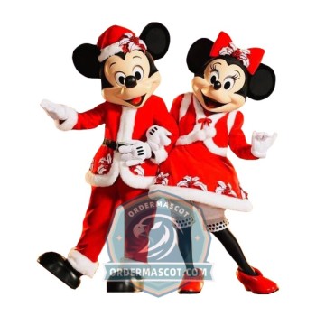 Christmas Mickey & Minnie Mascot Costume