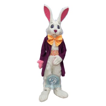 Purple Jacket Easter Bunny Mascot Costume 