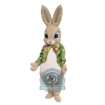 Green Jacket Easter Bunny Mascot Costume