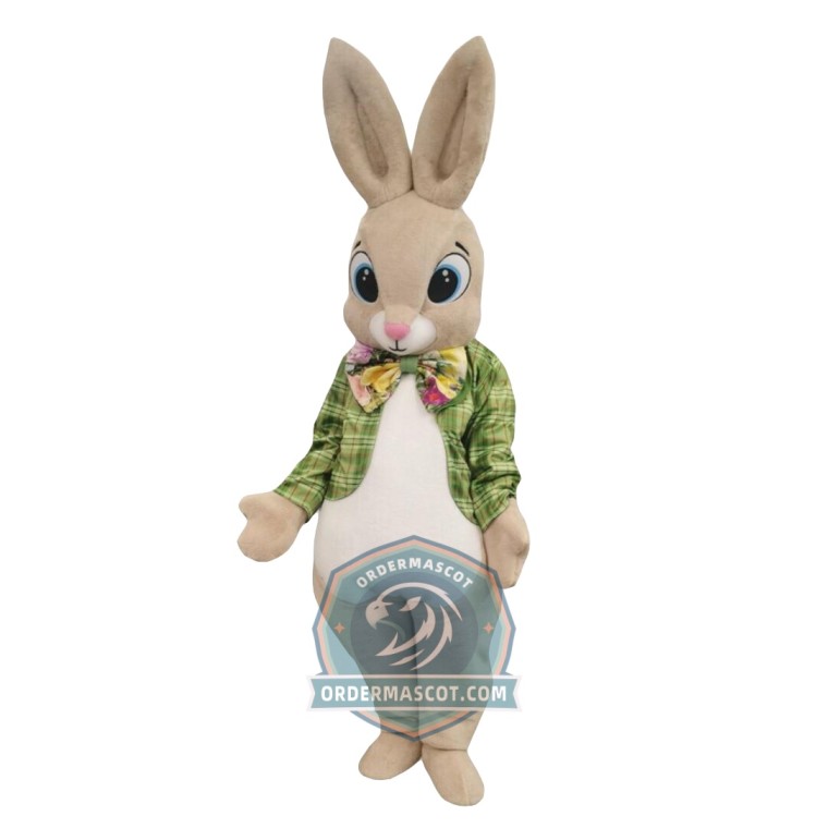 Green Jacket Easter Bunny Mascot Costume