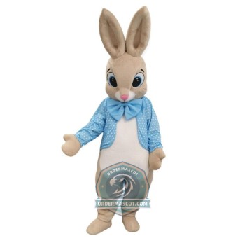 Blue Jacket Easter Bunny Mascot Costume