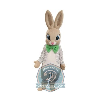Beige Jacket Easter Bunny Mascot Costume