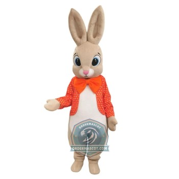 Blue Coat Easter Bunny Mascot Costume