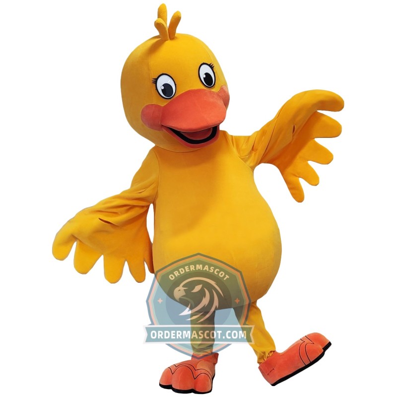 Happy Yellow Duck Mascot Costume
