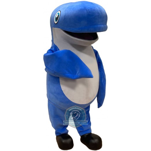 Realistic Blue Whale Mascot Costume