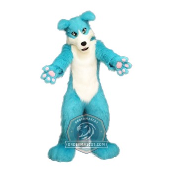 Blue & White Husky Dog Mascot Costume