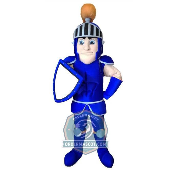 Blue Knight Mascot Costume