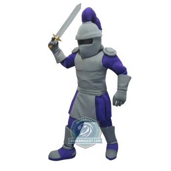 Puple & Grey Knight Mascot Costume