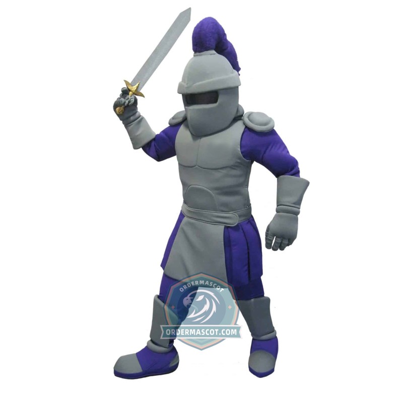 Puple & Grey Knight Mascot Costume