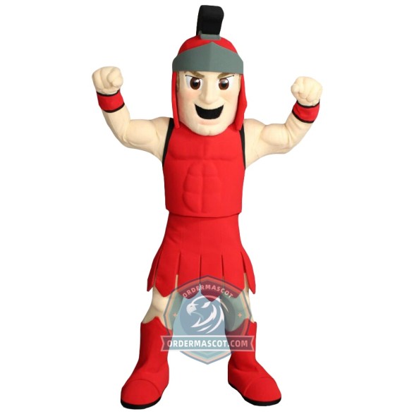 Red Spartan Warrior Mascot Costume