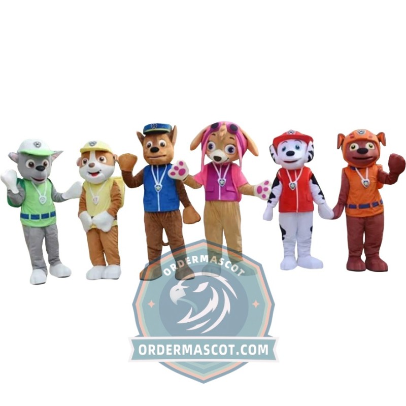 Affordable Paw Patrol - Chase, Marshall, Skye, Rocky, Rubble, Zuma Mascot Costume