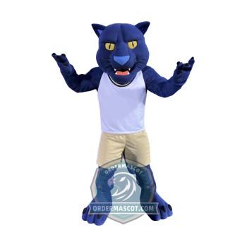 Fierce Blue Panther Mascot Costume