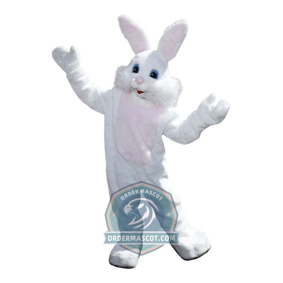 White Easter Bunny Mascot Costume