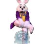 Easter Bunny Mascot Costume With Purple Coat