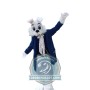 Easter Bunny Mascot Costume With Blue Coat