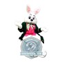 White Easter Bunny Mascot Costume With Green Coat