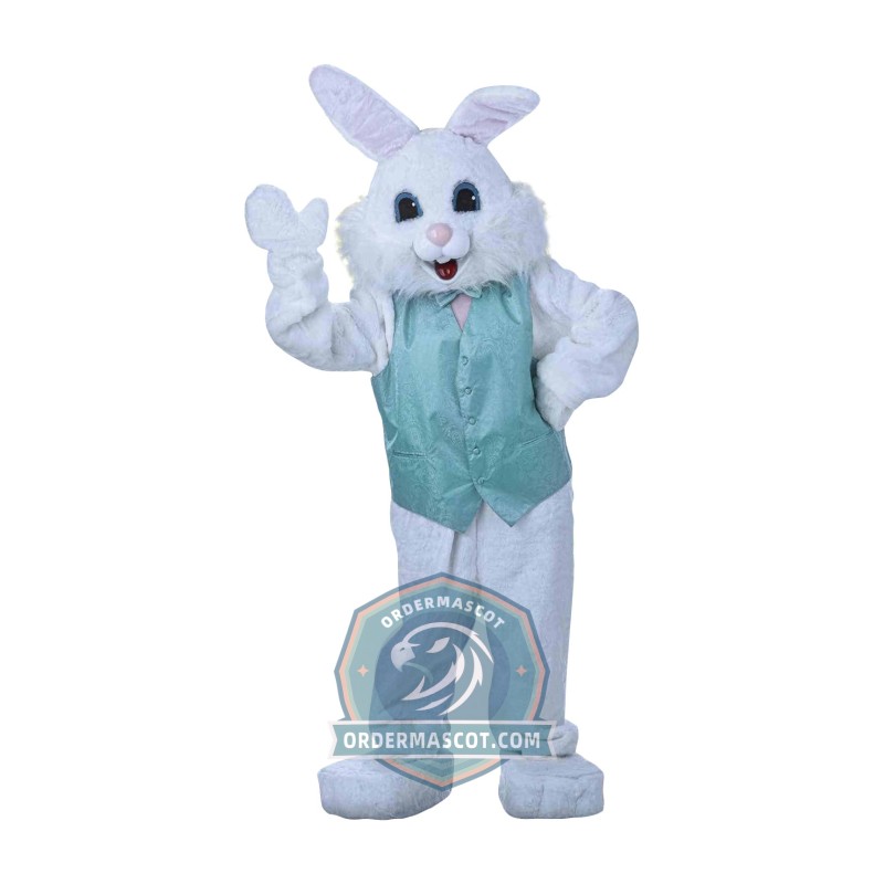 Adult White Easter Bunny Mascot Costume