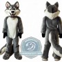 Realistic Wolf Mascot Costume