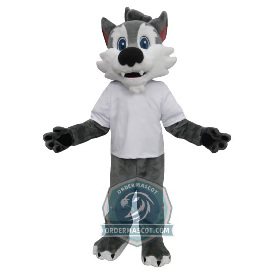 Cute Wolf Mascot Costume