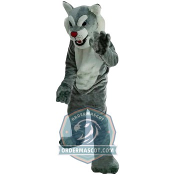 Grey Wildcat Mascot Costume