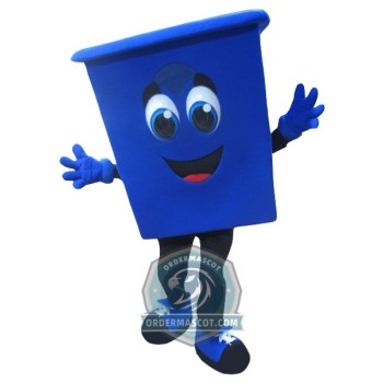 Blue Trash Bin Mascot Costume