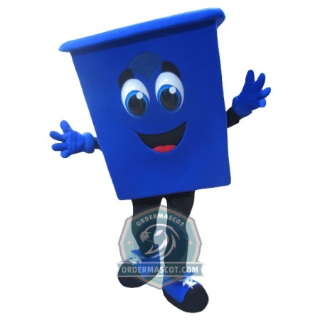 Blue Trash Bin Mascot Costume