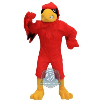 Fierce Red Hawk Mascot Costume