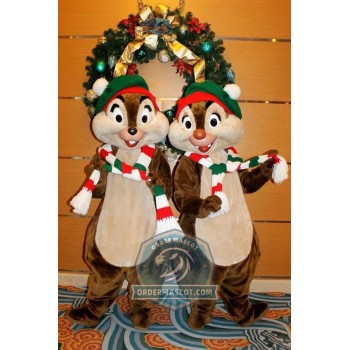 Christmas Chip & Dale Chipmunk Mascot Costume For Adult
