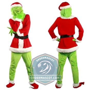 Realistic Christmas Grinch Mascot Costume