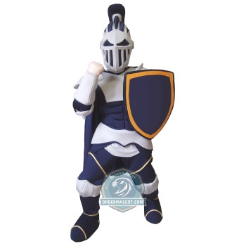 Silver & Blue Knight Mascot Costume