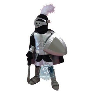 Silver & Black Knight Mascot Costume
